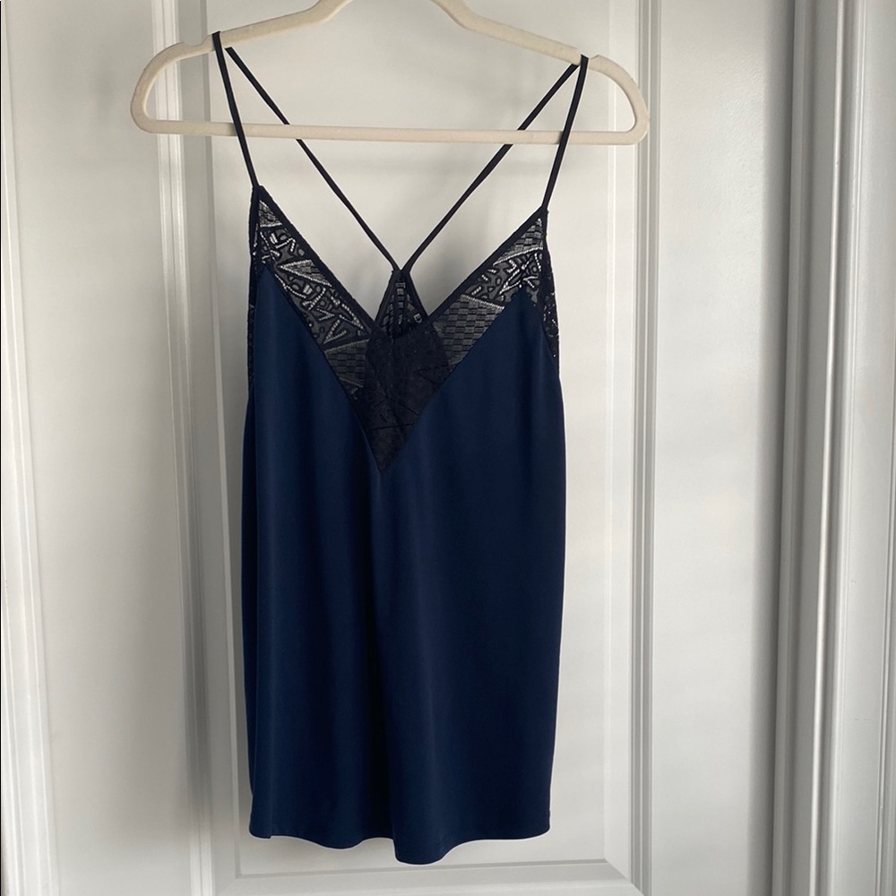 Express Blue Lace Trim Chemise